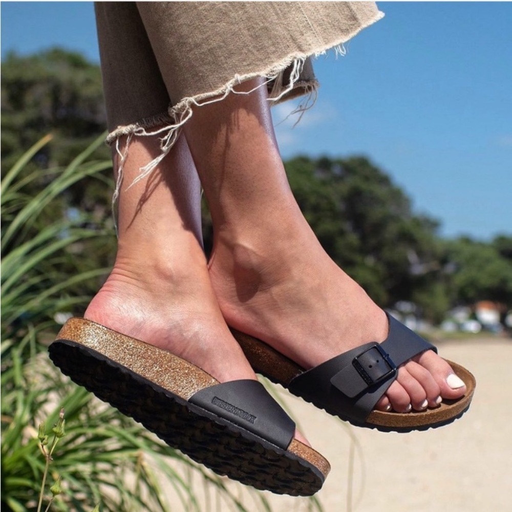 Birkenstock Madrid Sandals Womens Black Size 8.5 / 39